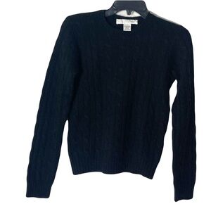 Vintage Collection Fifty Nine Black Cable Knit Cashmere Sweater S Bloomingdales
